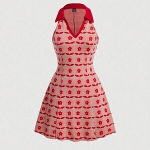 Vintage-Inspired Floral Knit Dress – Size Medium – Perfect for Any Occasion! 🌸✨